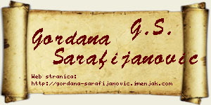 Gordana Sarafijanović vizit kartica